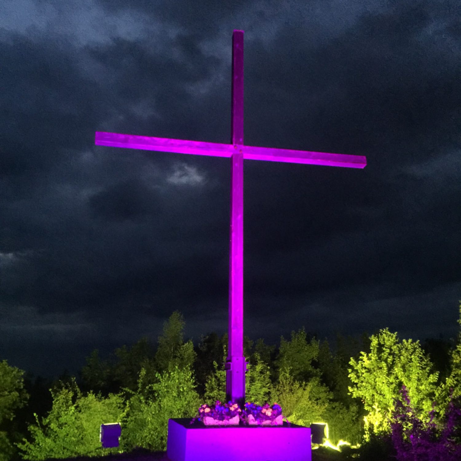 Ahlener Haldenkreuz Beleuchtungsaktion 15.8.2015